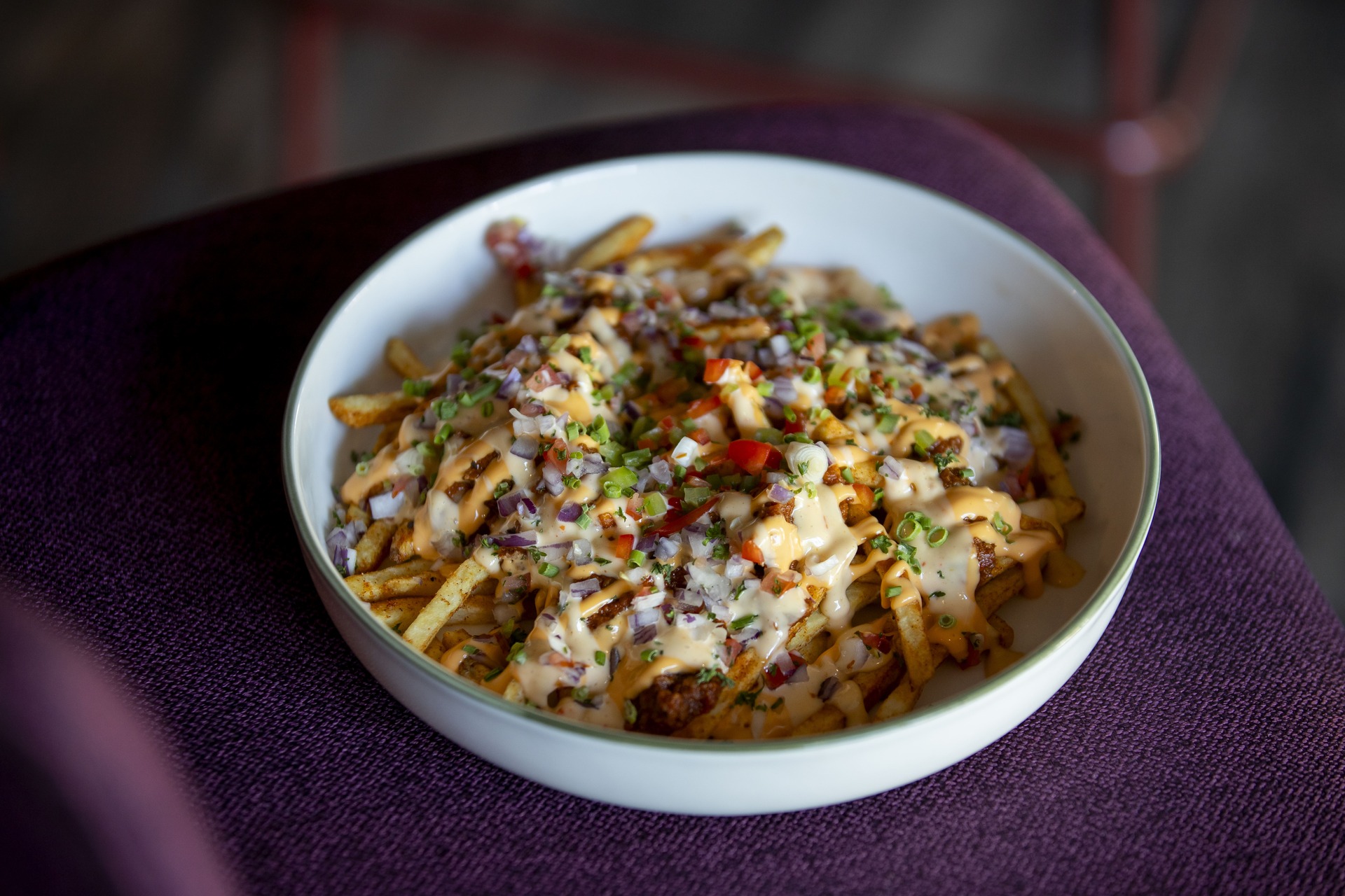 The ultimate loaded fries at Hop & Huddle